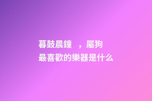 暮鼓晨鐘，屬狗最喜歡的樂器是什么